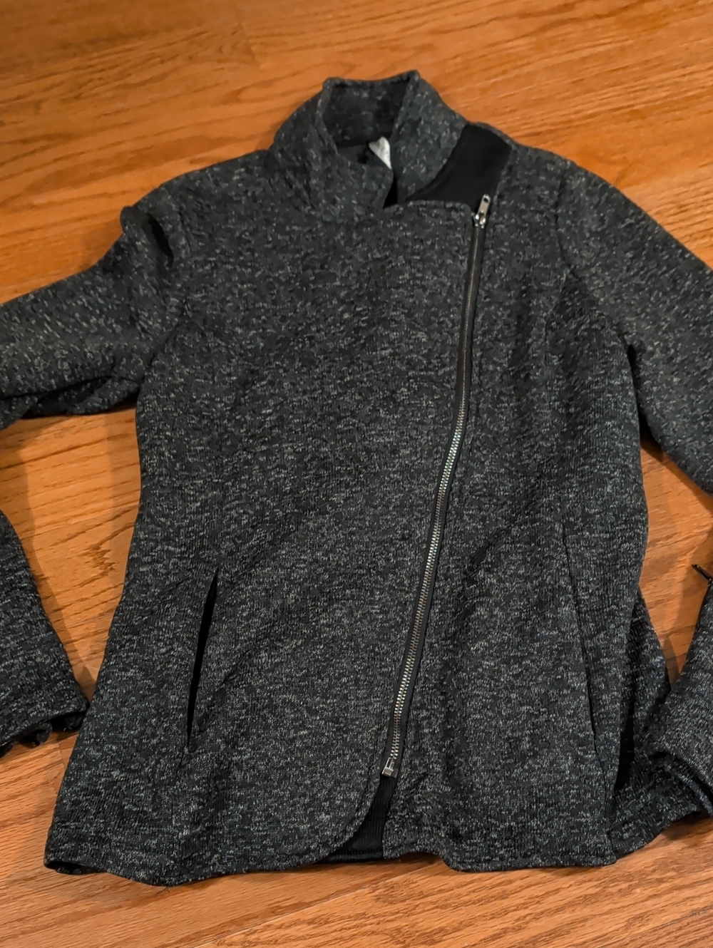 Fabletics Dark Gray Asymmetrical Zip Jacket